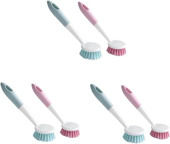 3 Sets Zware Afwasborstels Multifunctionele Borstels Voor Pannen En Gootstenen Eenvoudig Te Gebruiken 2 Stuks*3