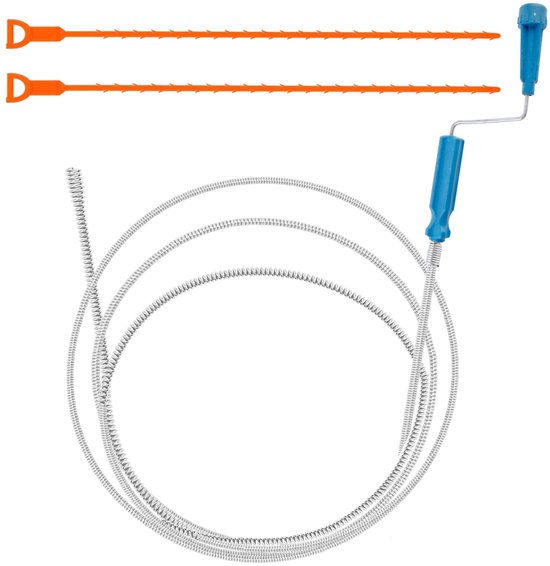 3 stuks afvoerreinigers, spiraal, 3 m x 5 mm buisreinigingsspiraal, afvoerspiraal, buisreiniging, flexibele buisspiraal voor keuken en badkamer, afvoerspiraal voor het reinigen van leidingen
