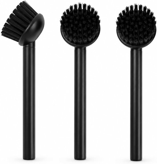 3 stuks afwasborstel met ergonomische handgreep, platte borstel