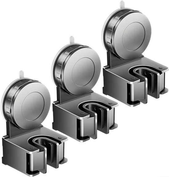 3 stuks Bezemhouder - Zuignap - Bezem Ophangsysteem - Wand organizer - Gereedschapshouder - Badkamer accessoires - voor dweilen / bezems / tuingereedschap - voor diverse handgrepen (15-26 mm)
