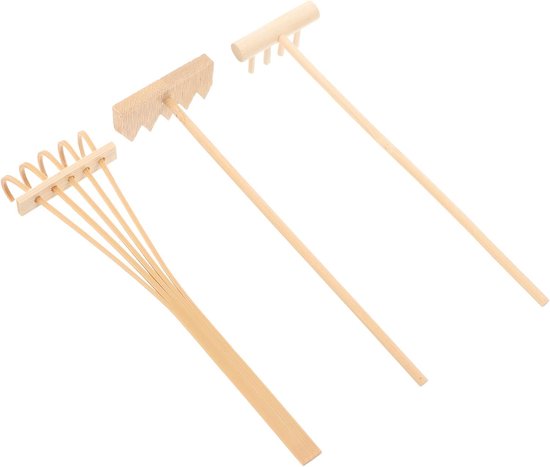 3 Stuks Delige Mini Zen Garden van Bamboe Meditatie Accessoires met Unieke Vormen Feng Shui Decoratie voor Thuis Kantoor