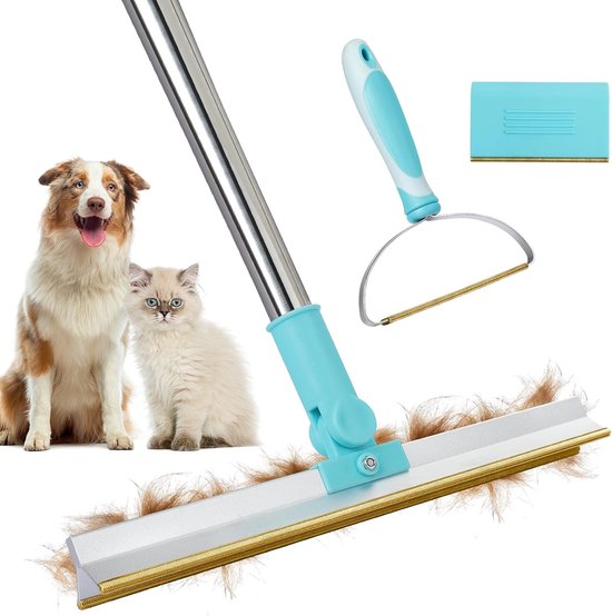 3 stuks gereedschap voor het verwijderen van dierenharen, herbruikbare hark met verstelbare handgreep tot 140 cm - ShopVlot