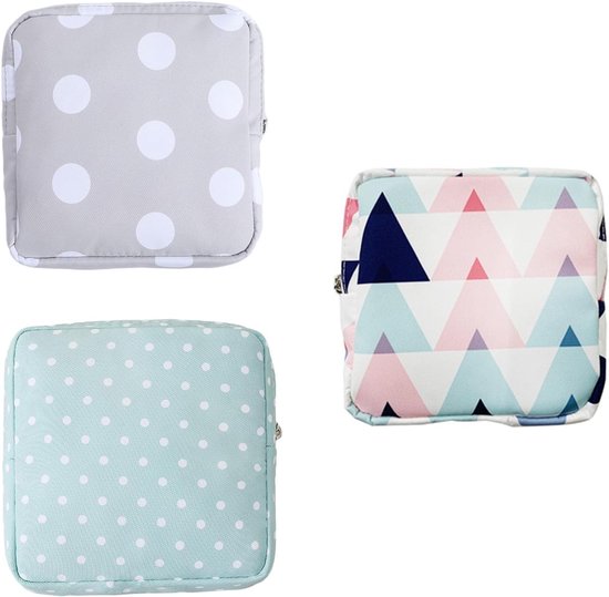 3 Stuks Maandverband Opbergzakken - Menstruele Cup Pouch - Sanitair Organiser Bag voor Het Opbergen van Maandverband - Cosmetica en Kleingeld van Loua