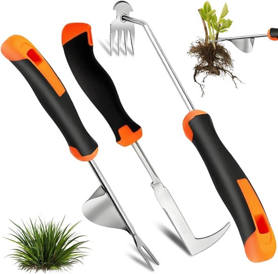 3 Stuks Roestvrij Stalen Voegenkrabber en Onkruidsteker voor Efficiënt Tuinonderhoud, Handgereedschap voor Onkruidverwijdering en Tuinwerk van Merkloos	