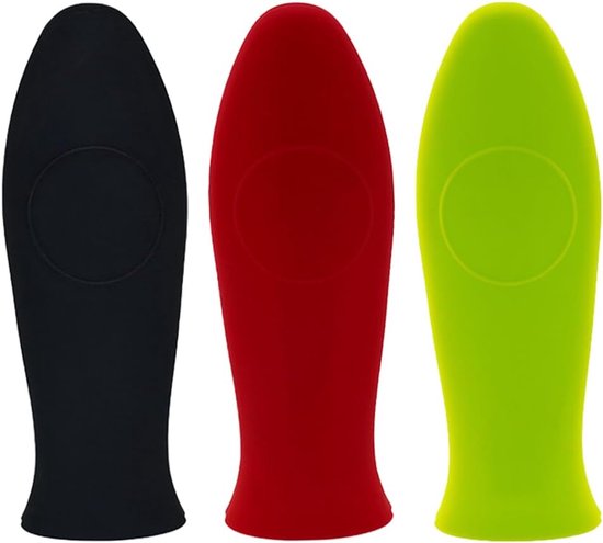 3 Stuks Siliconen Hot Handle Houder - Antislip Pannenlap - Hittebestendige Pot Handvat Pan Mouwen - Warmtebeschermer Gietijzeren Koekenpan Handvat Cover - Veilige Rubber Grip Handvat Cover voor Keukenaccessoires van Merkloos	