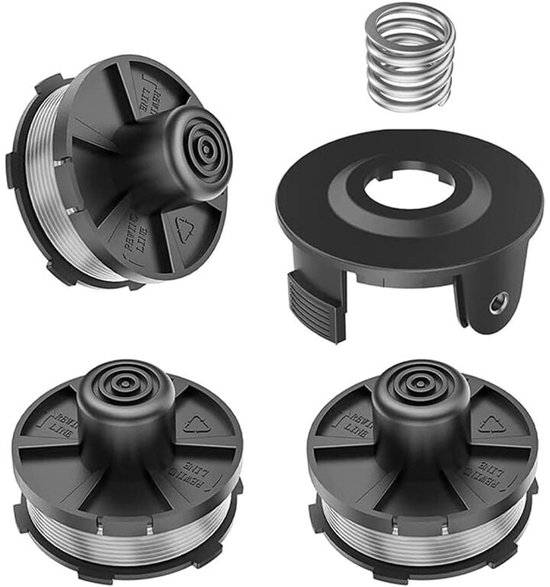 3 stuks vervangende draadspoelen geschikt voor Makita 18V DUR181Z/DUR181RF/DUR181 grastrimmer - geschikt voor Makita 196146-9 - spoeldeksel 195858-1 (3 spoelen + 1 spoeldeksel + 1 veer) van Vermo