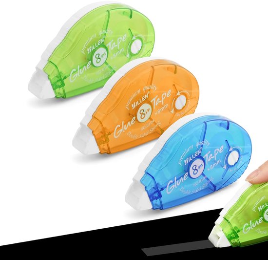 3 stuks zelfklevende plakroller - muisstempelaccessoires - scrapbook-accessoires - fotoalbum - zelfklevend voor scrapbook - foto's - knutselen - verzamelalbum (8 mm x van Merkloos	