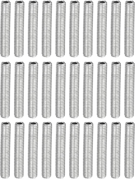 30 Pack Lamp Pijp - 3,5 cm Lengte - M6 Draad 1mm Pitch - Verzinkt Holle Pijp - Lamp Reparatie Onderdelen - Geweldig voor Lichtfittingen en Verlichting van Merkloos	