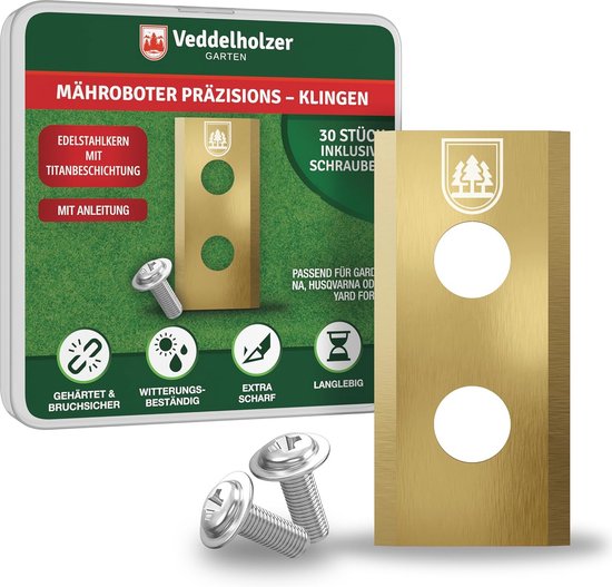 30 Robotmaaier Messen van Roestvrij Staal met Titanium Coating - Reservemessen voor Diverse Merken van Merkloos	