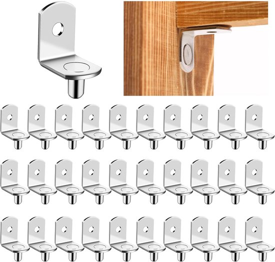 30 stuks L-vormige plankdragers, metaal, onzichtbare plankhouders, duurzame plankhouders voor boekenplanken, kledingrekken, kasten van Housolution