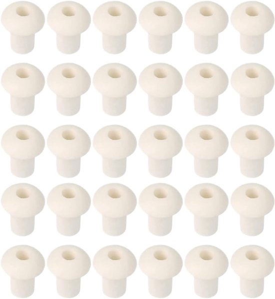 30 stuks lamphouder van porselein - lonthouder voor alcohollampen - lontstandaard voor olielamp - keramische lonthouder - vervangende lont van keramiek voor olielampen en olielampjes van Merkloos	