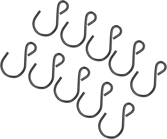 30 stuks S-haken - metalen hangers - hangend - doe-het-zelf handwerk - windlicht - groot - voor keuken en huis - dagelijks gebruik - zwart 1,8 x 1,1 cm van Topmail