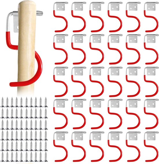 30 Stuks Tuingereedschapshouders Metalen Haken - Ruimtebesparende Ophangoplossing voor Gereedschap van Merkloos	