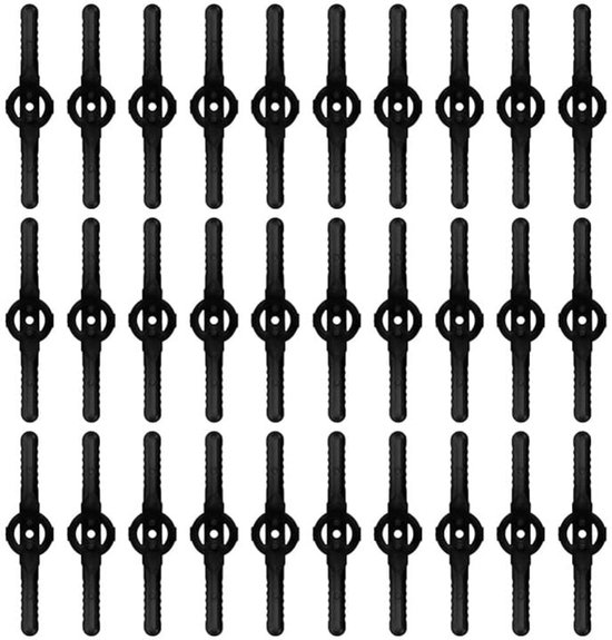 30 stuks - vervangende messen van kunststof, trimmermessen, maaiermessen, maaieraccessoires, vervangende messen voor snoerloze trimmers - (zwart) van Merkloos	