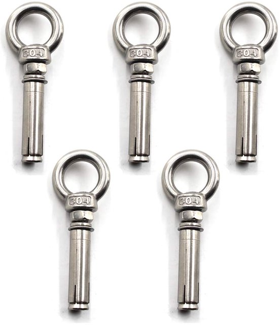 304 roestvrij stalen ring lifting expansie schild anker oog bout expansie schroef (5 stuks) van HXiong