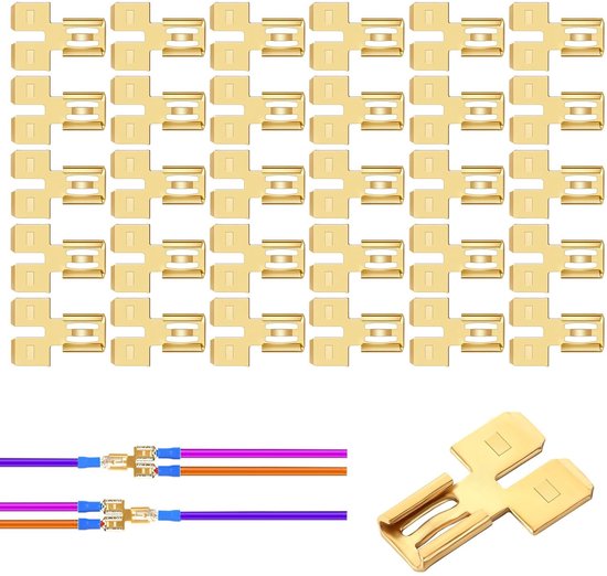 30pcs Spade Terminal Splitter - Quick Disconnect Insulated Double Male Tab - Single Female Slip-on Spade Connector - 2-Way Splitter voor Automotive - Dubbele Spade Connector - 1/4in Blade van Merkloos	