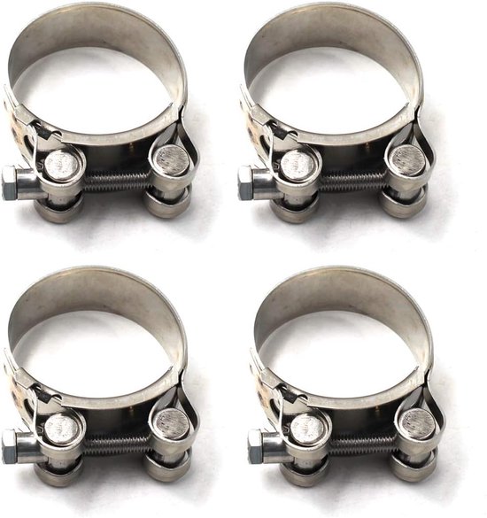 32-35mm T Bolt Clamp 304 Stainless Steel Pipe Clamp Heavy Duty Hose Clamp (Pack of 4) van Glarks