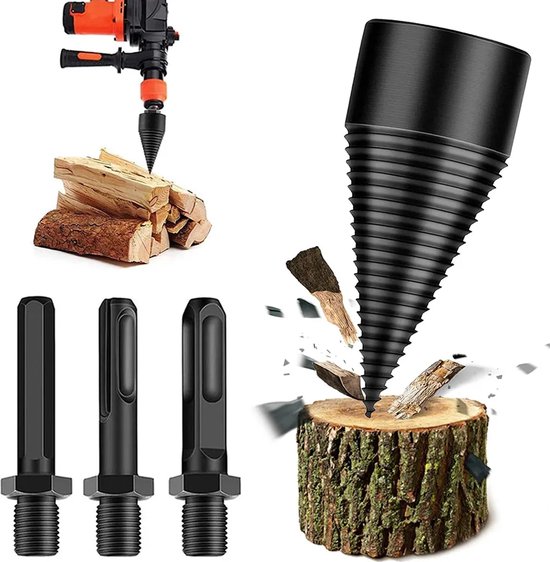 32 mm conische houtkloofmachine, elektrische houtkloofmachine, spiraalvormige houtkloofboor, spiraalboor voor conische houtkloofmachine van Merkloos	