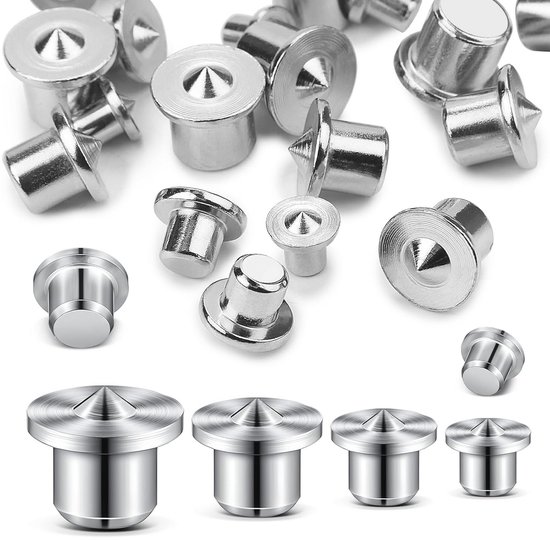 32 Stuks Houten Centreerpennen voor Houtbewerking - Diverse Maten 6/8/10/12 mm van Merkloos	