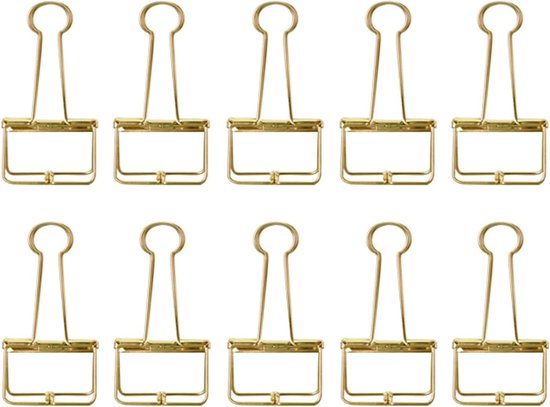 32mm/1.26inch - 10pcs - Metalen Vouwclips - Papier Klemmen Folder - Holle Skeletclips voor Planner - Agenda - Notitieboek - Kantoor - Kantoorbenodigdheden - Papier Bindclip van Merkloos	