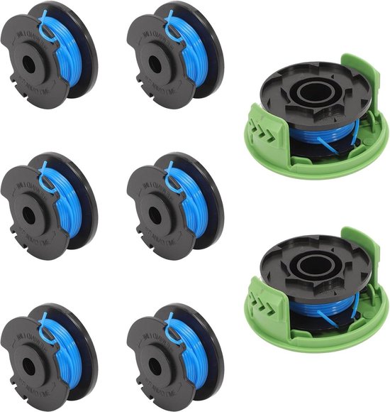 33m lengte draadspoel RAC125 5132002434 geschikt voor Ryobi 18V ONE RLT1830H13 RLT1825Li OLT1831S grastrimmer - vervangingsspoelen - set van 8 + 2 dopjes van RYOBI