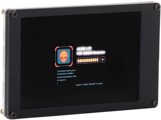 3,5 Inch IPS LCD-scherm - Subscherm voor Draagbare Helderbeeldmonitor - USB AIDA64 - Zwart met Beugel - Eenvoudig Te Installeren - Geen Extra Stroom Vereist - Geschikt voor Gebruik van Merkloos	