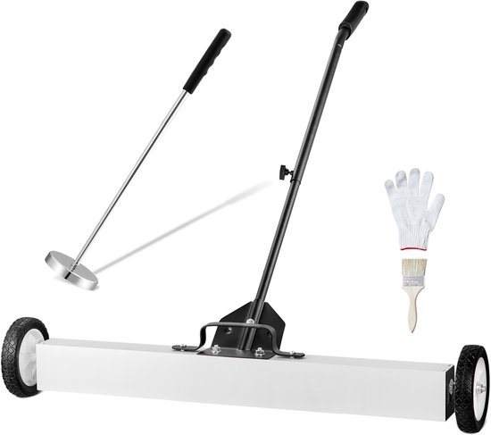 36-Inch Magnetische Veegmachine met Wielen, 55 lbs Capaciteit, Telescopisch Opraapgereedschap, Verstelbare Handgreep, voor Spijkers, Schroeven, Werkplaats, Garage, Tuin van VEVOR
