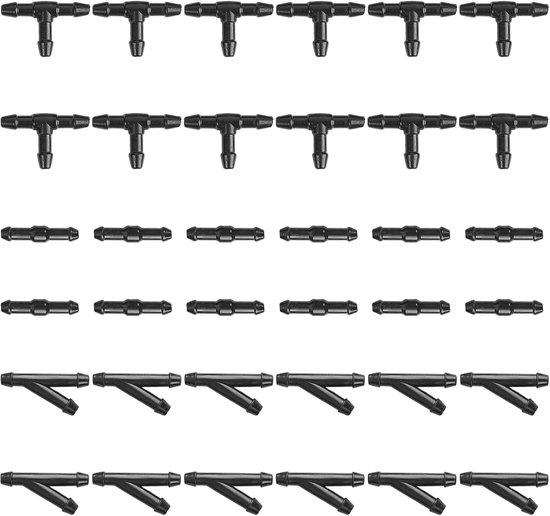 36 Stuks Ruitensproeier Slang Connector 4 mm - Auto Universele Ruitensproeier Waterslang Connector Recht T-Stuk Y-Stuk Auto Slang Aansluiting Auto Waterpomp Naar Sproeiers - Autoservice Onderdelen van Merkloos	