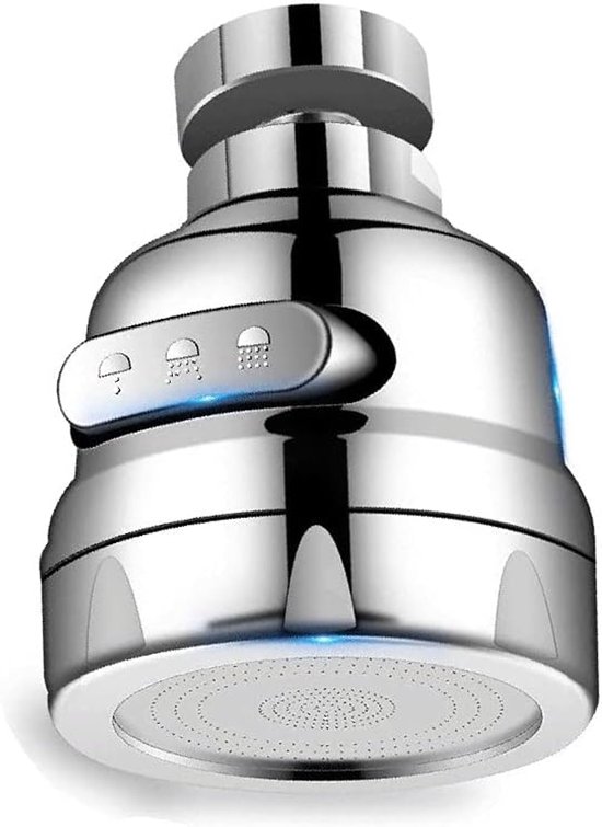 360 ° Roterende Spatbestendige Kraan Beluchter Verstelbare 3 Modi Waterbesparende Kraan Sproeier Hoofd voor Badkamer Keuken