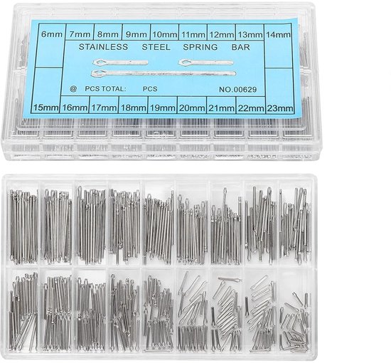 360pcs Splitpennen - Pinnen - 6-23 Mm - 18 Maten - Horlogeband Splitpenset - Roestvrij Staal - Horlogewinkel van Merkloos	
