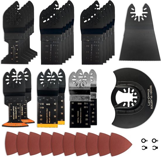 37 Pieces Multi-Tool Saw Blades - Universele Multi-Tool Accessoire Set - Oscillerende Zaagbladen voor Hout - Zacht Metaal - Kunststof van Merkloos	