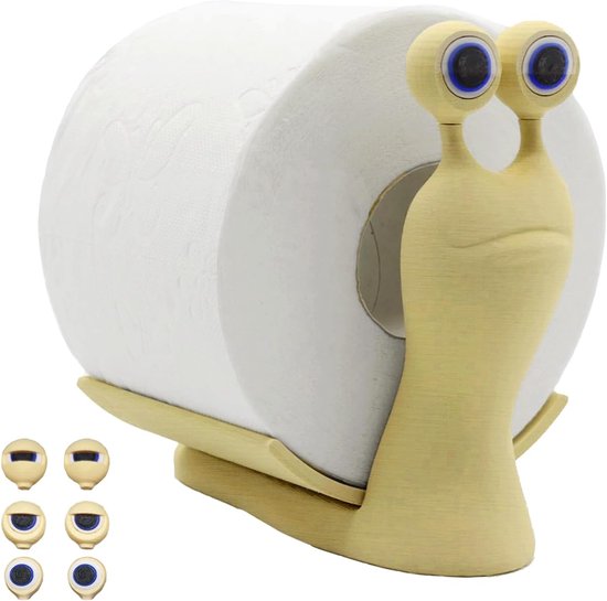 3D-toiletpapierhouder met slakkendesign - PLA eco-vrijstaand - grappige badkamerdecoratie & wc-rolhouder zonder boren - modern dierontwerp voor het opbergen van reserverollen van Merkloos	