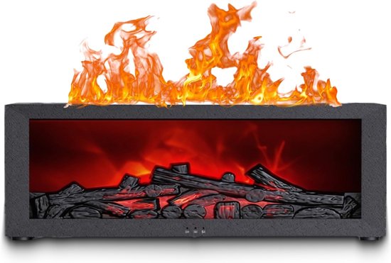 3D-vlamhaardbevochtiger - Stille Open Haardverspreider met Timer - Etherische Olie Aromatherapie Vuurluchtverspreider met Omgevingslicht voor Thuisslaapkamer en Slaapkamerdecoratie van Kensington London.