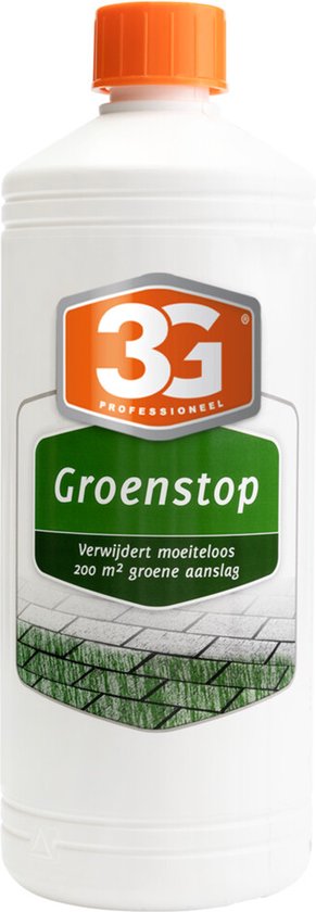 3G Professioneel Groene Aanslag Verwijderaar 1 liter - Groene Aanslag Reiniger - Terras Reiniger - Mos Verwijderaar - Terras Schoonmaken - Oprit Reiniger