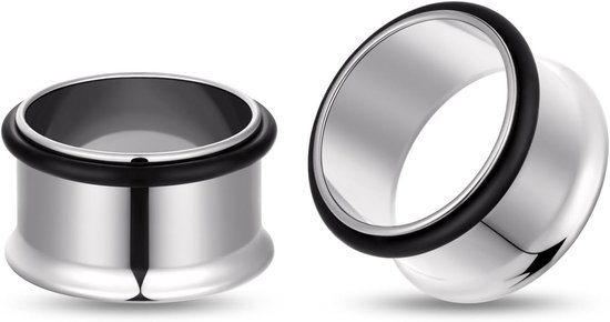 3mm-22mm 1 paar G23 titanium oorverlenging set piercing oor tunnels botstaaf expander zilver punkstijl