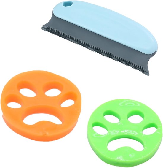 3pcs Pet Hair Remover - Magic Paws - Pet Haar Verwijderaar Kit voor het Verwijderen van Haar en Stof van Tapijten - Banken - Kleding (1 x 15 cm x 6 cm, 2 x 8 cm x 8 cm) van Merkloos	
