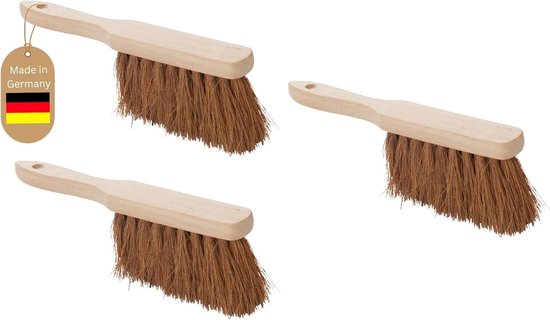 3x Handbezem KOKOSHARREN Autobezem Zachte borstelharen Kokosnootbezem Industriële handbezem Autogarde Houten handborstel Handbezem Grove handbezem Campingbezem Autohandbezem Buiten van Merkloos	