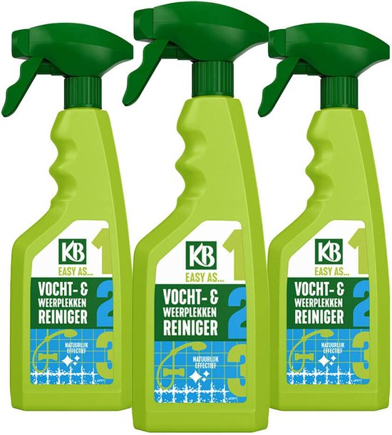 3x KB Easy Vocht- & Weerplekken Reiniger Spray 500 ml