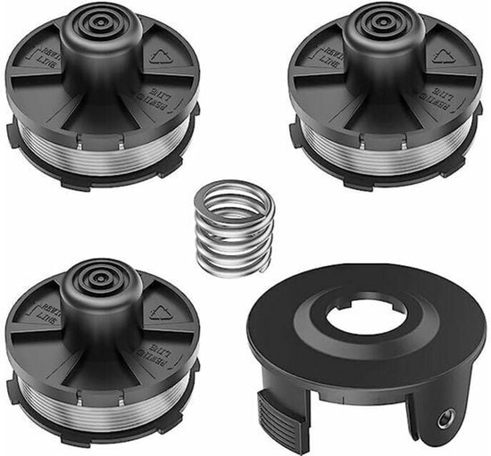 3x Vervangende Spoelen voor Grastrimmer Compatibel met Makita DUR181, DUR141, DUR180Z - Inclusief Deksel en Veer - Draadloos Tuingereedschap Accessoire - Snelle Wissel van Merkloos	