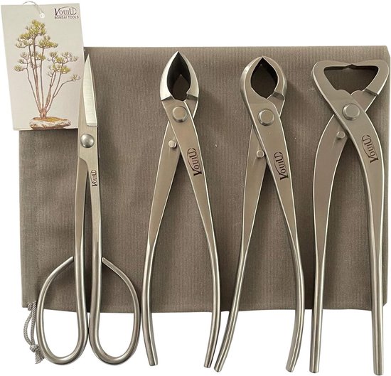 4-delige Bonsai Tool Set - Concave Cutter, Knop Cutter, Trunk Splitter en Bonsai Schaar van Merkloos	