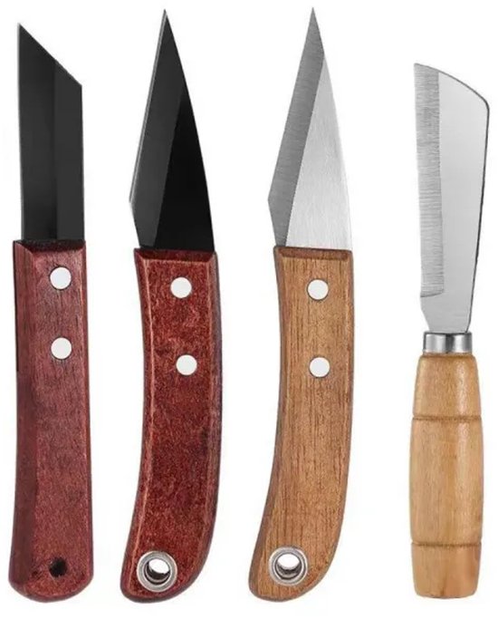 4-delige set entgereedschap voor fruitbomen, entmes voor tuinieren, snoeimes voor potten, multifunctioneel draagbaar oogstmes, entgereedschap voor knopreparatie, entgereedschap voor fruitbomen - Snoeimes voor potten, knop - bruin van Merkloos	