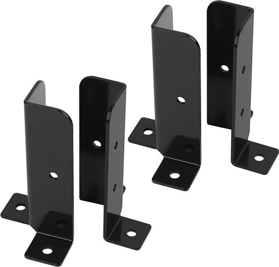 4-delige set schuttingpaalbeugels, schroefbare paalbeugel, verstelbare paalvoet Geschikt voor terras, houten paalbeugel Geschikt voor pergola. van Merkloos	