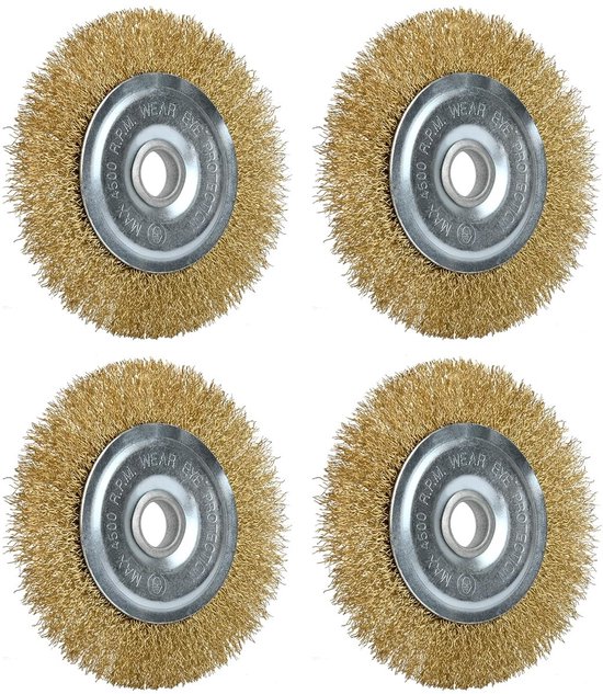 4-delige voegenborstel set voor draadborstels, ideaal voor onkruidbestrijding en reiniging, 115 x 16 mm accessoires