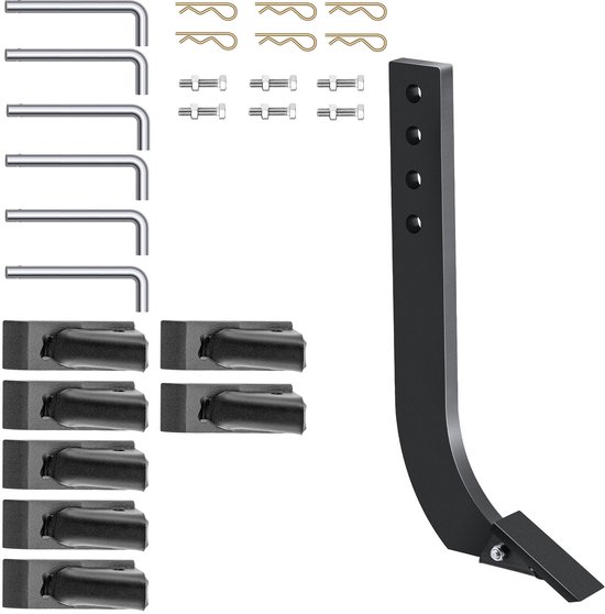 4-Gaats Kokerbladschacht, 46.4 x 20.9 cm, Koolstofstaal, Verstelbare Schacht, Verwijderbare Tanden, voor Hoveniers en Professionele Gebruik van Relaxdays