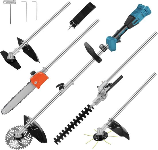 4-in-1 Accu Tuingereedschap Set voor Makita 18V – Heggenschaar, Mini Kettingzaag, Grastrimmer & Bosmaaier – Zonder Accu