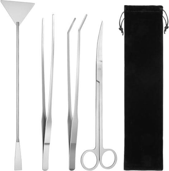 4-in-1 Aquascaping Tools Set voor Aquaria - Roestvrijstalen Reinigingsset voor Waterplanten van Merkloos	