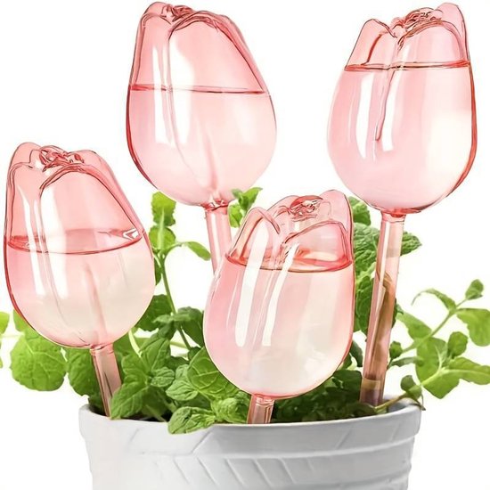 4-pack zelfbewaterende bollen voor planten, automatische bewateringsbollen voor binnen- en buitenplanten, plantenbewateringspinnen voor op vakantie van Merkloos	