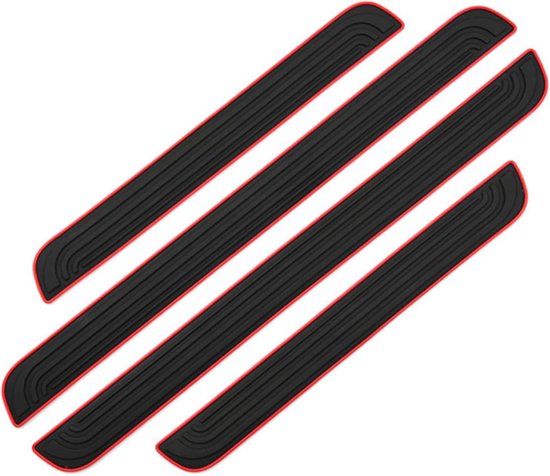 4 Pcs Deur Drempel Cover Auto Drempelbescherming - Drempels Pedalen Bescherming Strips Stickers Zachte Rubber Sill Bescherming Strips Auto Accessoires Anti-Kras Drempel Bescherming