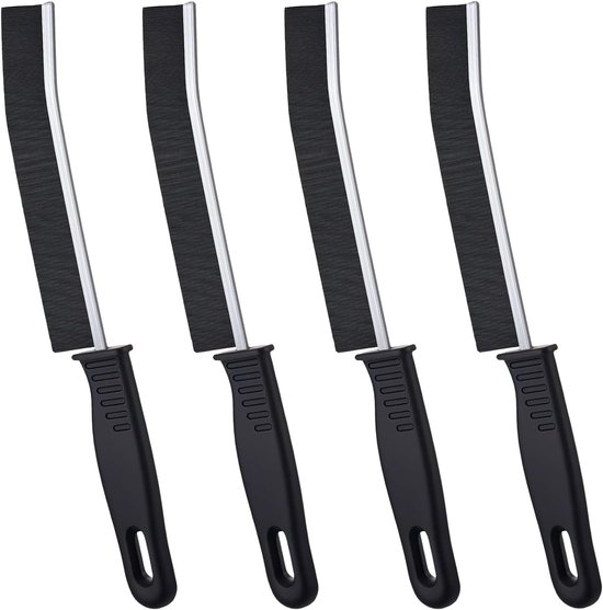 4 Pcs Hard Bristles Corner Cleaning Brush, Multifunctional Cleaning Brush, Grout Brush, Cleaning Tools for Household, Kitchen, Toilet (Black)