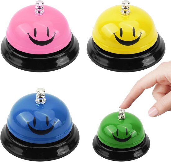 4 Pcs Tafelbel - Desk Bell - Ontvangstbel met Scherpe Klokken - Rvs Desk Bell Counter - Bel Ring voor Kerstservice - Hotel - Kinderen Spel - Restaurant - Bar van Merkloos	